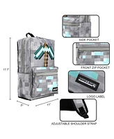 Minecraft Axe Print Gray Backpack