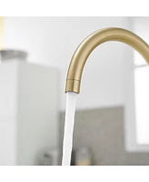 Modern Double Handle 2-Holes Deck Mount Bridge Kitchen Faucet with 360 Swivel Spout Sink Faucet