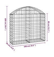 Arched Gabion Basket 39.4"x11.8"x31.5"/39.4" Galvanized Iron