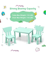 3 Pieces Toddler Multi Activity Play Dining Study Kids Table and Chair Set