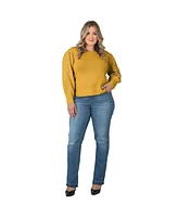 Plus Size Pearl Cable Knit Crew Neck Cashmere Sweater