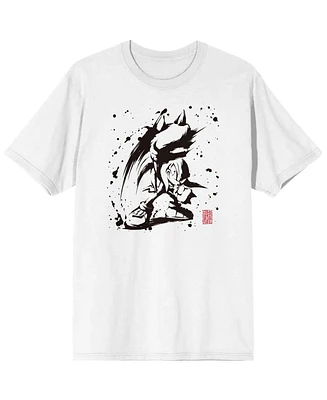 Sonic the Hedgehog Character Men's White Graphic Tee - 5XL