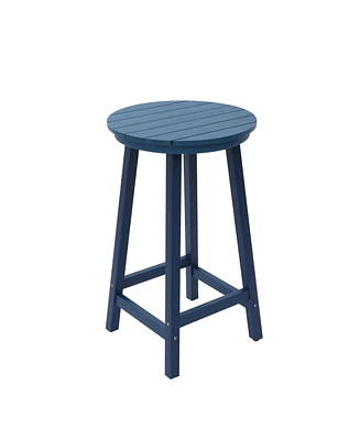 Outdoor Bar Table Bistro Round High Top Pub Cocktail for Paito Lawn Garden, Blue