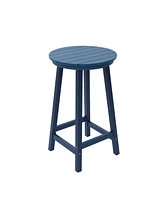 Outdoor Bar Table Bistro Round High Top Pub Cocktail for Paito Lawn Garden, Blue