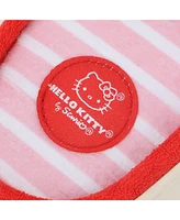 Hello Kitty 3D Character Face Art Women's Pink & White Striped Open-Toed Slide