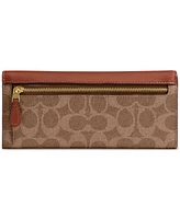 Coach Mila Long Flap Wallet in Signature Coated Canvas