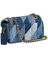 Coach Tabby Mini Denim Shoulder Bag 20 with Patchwork Quilting