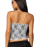 Edikted Womens Allison Lace Tube Top