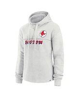 Women's Fanatics Oatmeal Boston Red Sox True Classics Legacy Quarter-Zip Hoodie