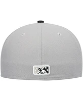 Men's New Era Gray Lansing Lugnuts Authentic Collection Road 59FIFTY Fitted Hat