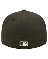 Men's New Era Colorado Rockies Black and White Low Profile 59FIFTY Fitted Hat