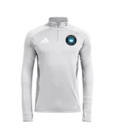 Adidas Men's Silver Charlotte Fc 2025 Quarter-Zip Long Sleeve Training Sweatshirt