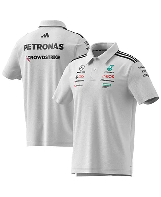 Adidas Men's White Mercedes-amg Petronas F1 Team Wear Polo Shirt