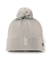 Fanatics Women's Tan Seattle Kraken Authentic Pro Road with Pom Cuffed Knit Hat