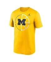 Jordan Men's Maize Michigan Wolverines Legend Basketball Icon Performance T-Shirt