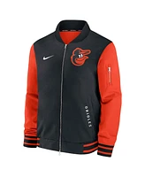 Nike Men's Black/Orange Baltimore Orioles Authentic Collection Dugout Full-Zip Bomber Jacket