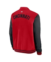 Nike Men's Red/Black Cincinnati Reds Authentic Collection Dugout Full-Zip Bomber Jacket