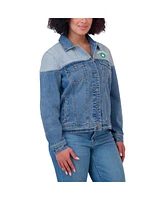 Wear by Erin Andrews Women's Blue Boston Celtics Full-Button Denim Jacket