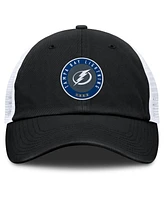 Fanatics Men's Black/White Tampa Bay Lightning Averie Trucker Adjustable Hat