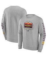 Fanatics Men's Heather Gray Super Bowl Lix Marble Wordmark Fleece Crew Sweatshirt