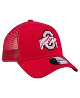 New Era Men's Scarlet Ohio State Buckeyes 9FORTY A-Frame Trucker Adjustable Hat