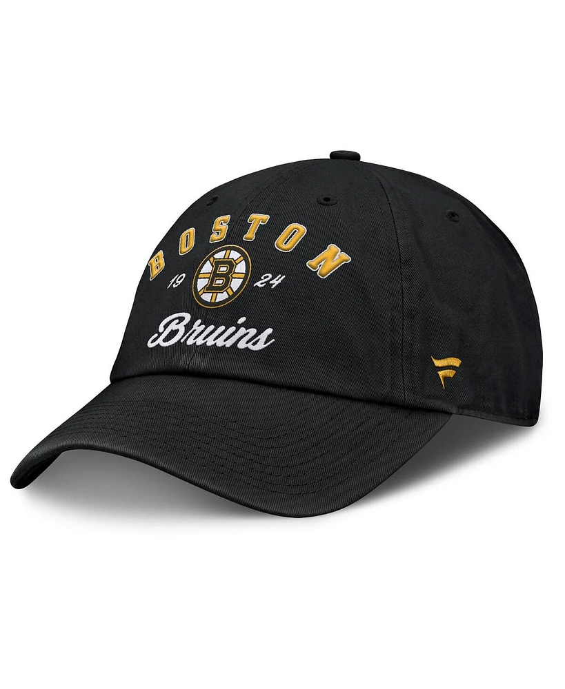 Fanatics Women's Black Boston Bruins Fundamental Dasher Arch Adjustable Hat