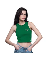 Starter Women's Kelly Green Philadelphia Eagles Show Up Cropped Tank Top