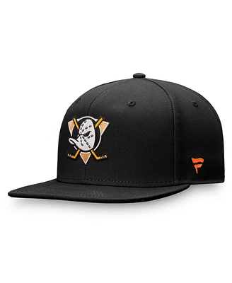 Fanatics Men's Black Anaheim Ducks Team Logo Fitted Hat