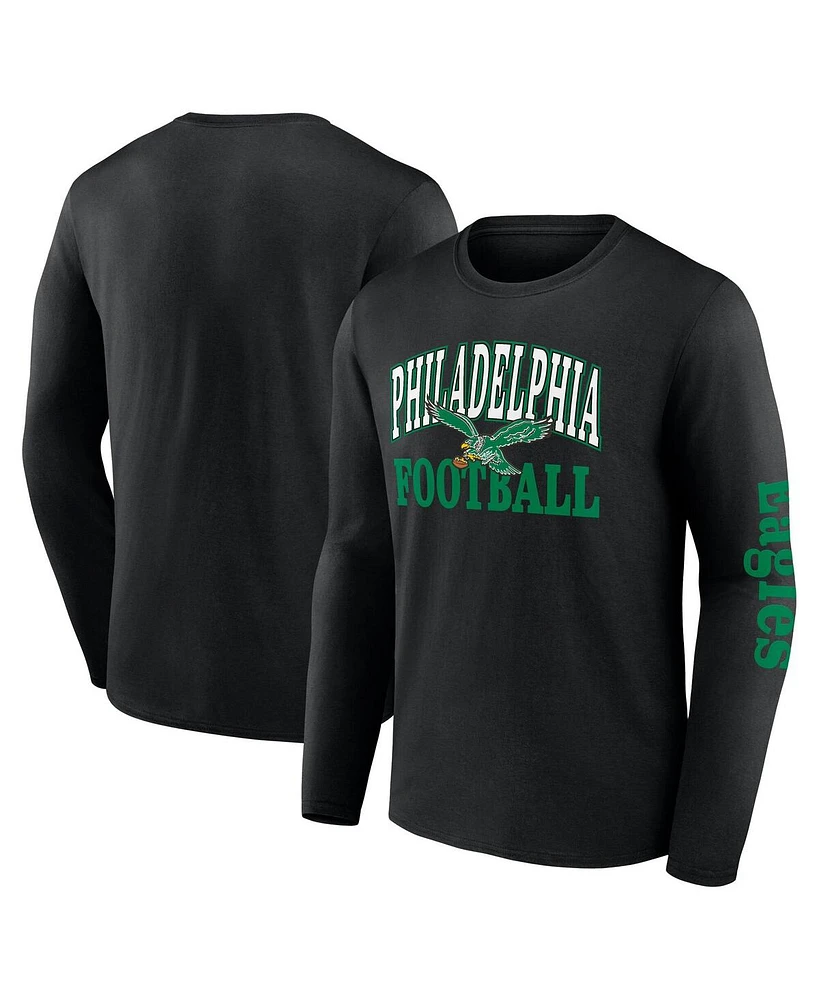 Fanatics Men's Black Philadelphia Eagles Combo Up Two Long Sleeve T-Shirt