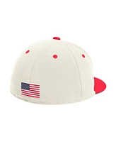 Adidas Men's Cream Indiana Hoosiers On-Field Fitted Baseball Hat