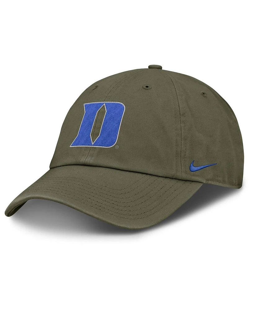 Nike Men's Olive Duke Blue Devils 2024 Military Appreciation Club Adjustable Hat