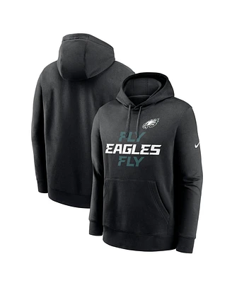 Nike Men's Black Philadelphia Eagles Fly Club Fleece Pullover Hoodie