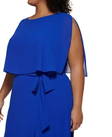 Jessica Howard Plus Split-Sleeve High-Low Maxi Dress