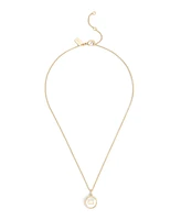 Coach Signature Mother of Pearl Coin Pendant Necklace