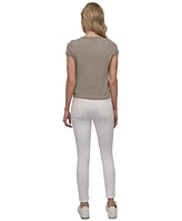 Dkny Jeans Petite Cap-Sleeve Crewneck T-Shirt