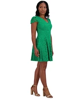 Jessica Howard Women's Lace Cap-Sleeve N-Neck Dress