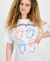 Freeze 24-7 Juniors' Rolling Stones Grid Graphic T-Shirt