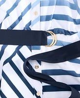 Karl Lagerfeld Paris Women's Printed Handkerchief-Hem Shirtdress