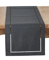 Saro Lifestyle Laser-Cut Hemstitch Table Runner