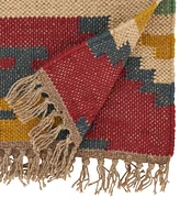Saro Lifestyle Tribal Tapestry Kilim Table Runner, 16" x 72"