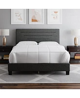 Cordoba Linen Upholstered Platform Bed Frame with Adjustable Headboard