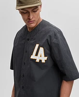 Mode of One Men's Washed Crinkle Baseball Jersey, Exclusively at Macy's