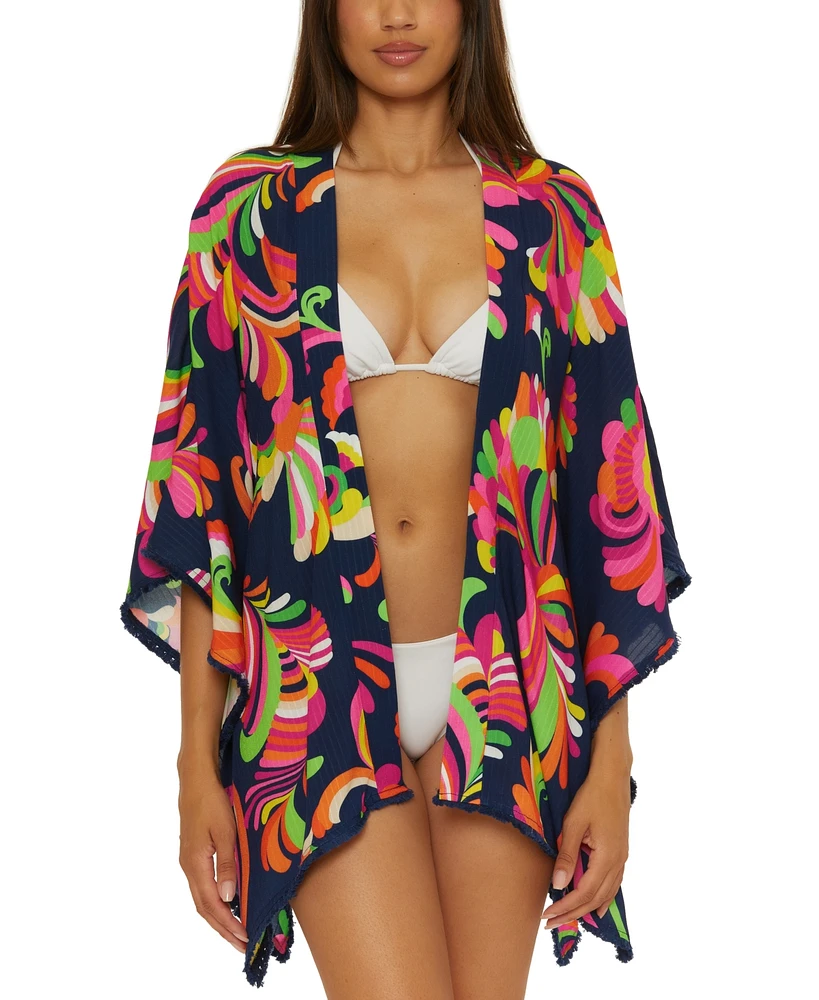 Trina Turk Women's Poolside Swirl Kimono Swim Cover-Up