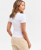 On 34th Women's Snap-Front Rib-Knit Top, Exclusively at Macy's