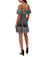 kensie Women's Embroidered Off-The-Shoulder Dress