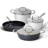 Alva Maestro Essentials 7-Piece Cookware Set: Chemical-Free Ceramic Nonstick Pans and Stainless Steel Cooking Pots with Lids