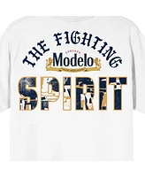 Modelo The Fighting Spirit Crew Neck Short Sleeve Men's White T-shirt-3XL