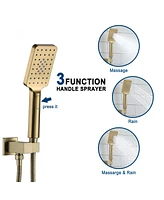 12-inch Rainfall Shower System with Handheld Shower Head Bathroom Faucet Set Wall-Mounted Shower Head with Value, Brushed Gold