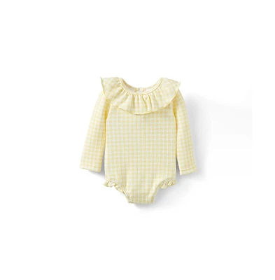 Cotton On Baby Girls Bonnie Long Sleeve Ruffle One Piece (Keyhole Back