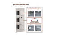 4 Function Shower System with Handheld Shower Head Rainfall Shower Head with Side Body Jets, Brushed Gold